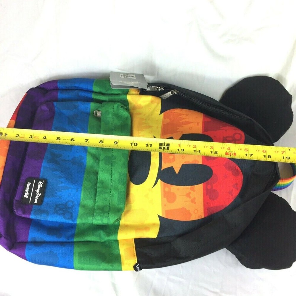 DISNEY Loungefly Rainbow Mickey Mouse Backpack - Picture 6 of 8